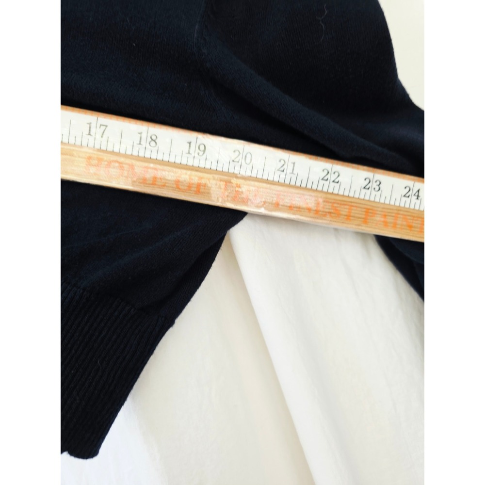 Line of Oslo Navy Blue Cropped Cardigan Peace Sign Cotton Sweater S - Picture 8 of 9